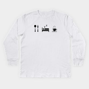 Eat. Sleep. Coffee. Kids Long Sleeve T-Shirt